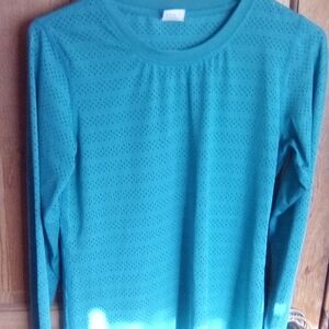 Stylish Teal Long Sleeve Blouse